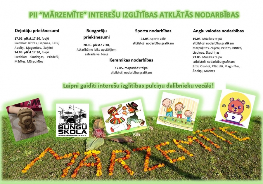 PII &#039;&#039;Mārzemīte&#039;&#039; interešu izglītības atklātās nodarbības