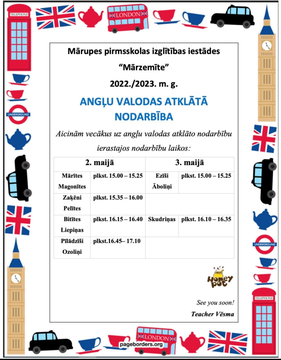 Aicinām uz angļu valodas atklātajām nodarbībām!