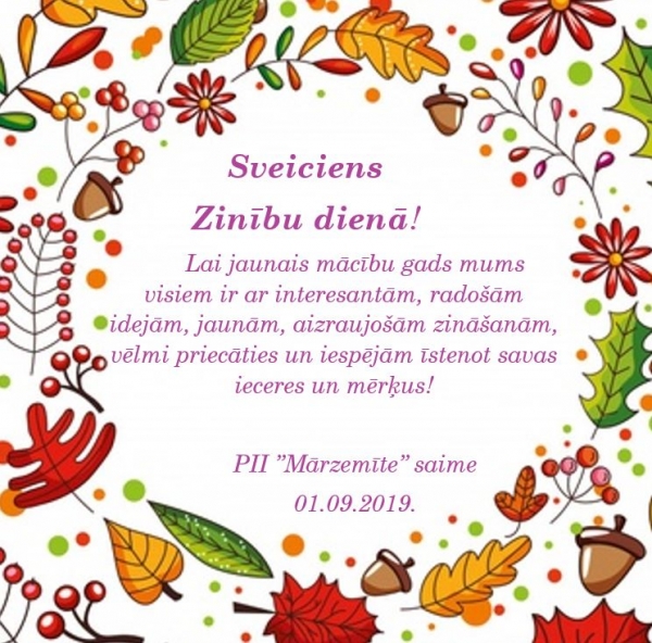 Sveiciens Zinību dienā!