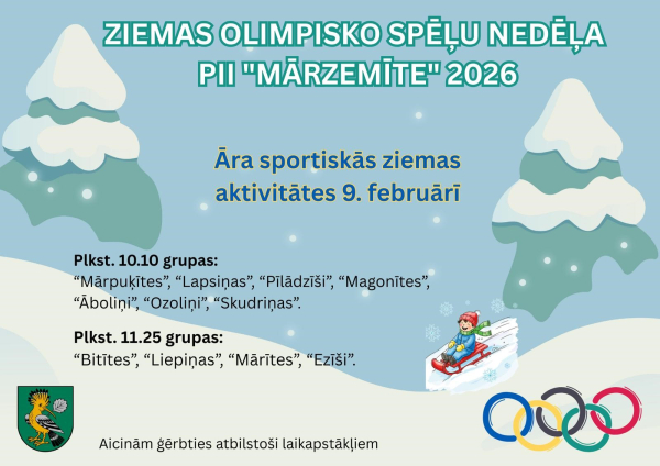 Āra sportiskās ziemas aktivitātes Mārzemītē