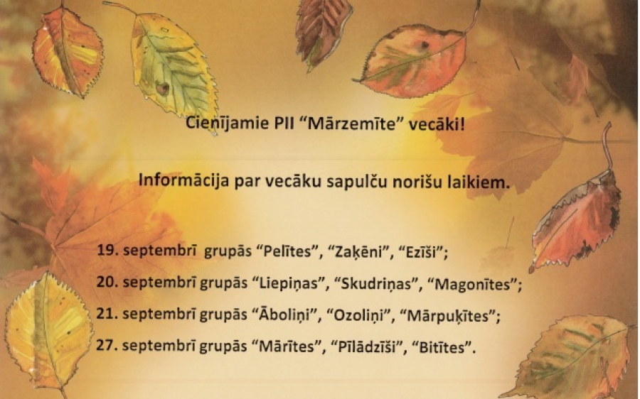 Vecāku sapulces PII &#039;&#039;Mārzemīte&#039;&#039;